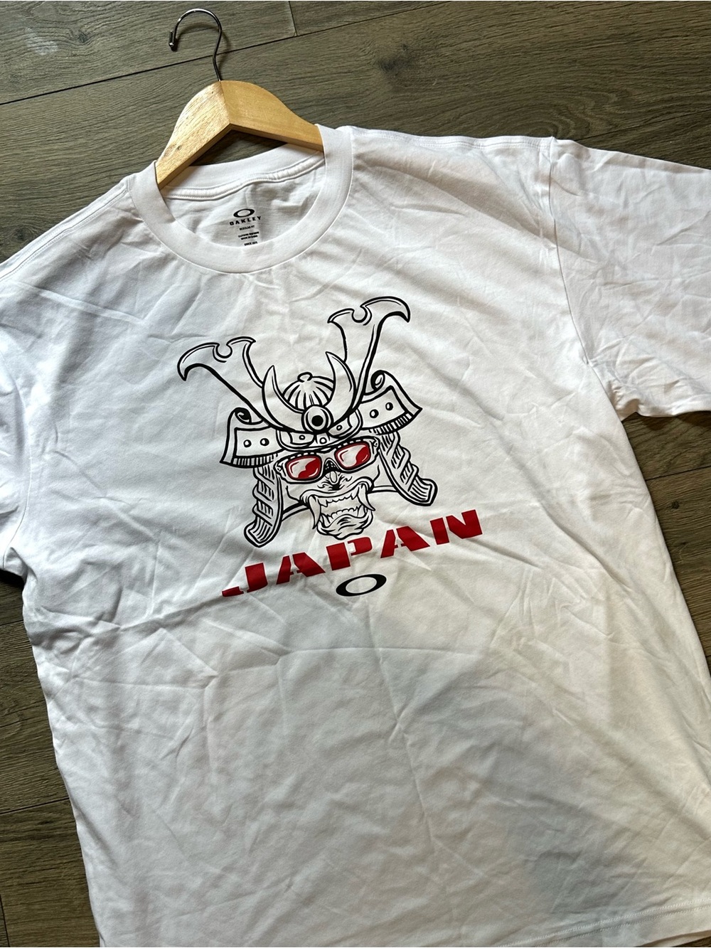 Oakley White Graphic Samurai Tee with Red Accents